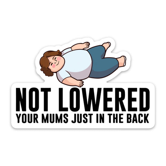 NOT LOWERED YOUR MUM STICKER