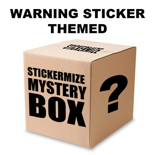WARNING STICKERS THEME MYSTERY BOX