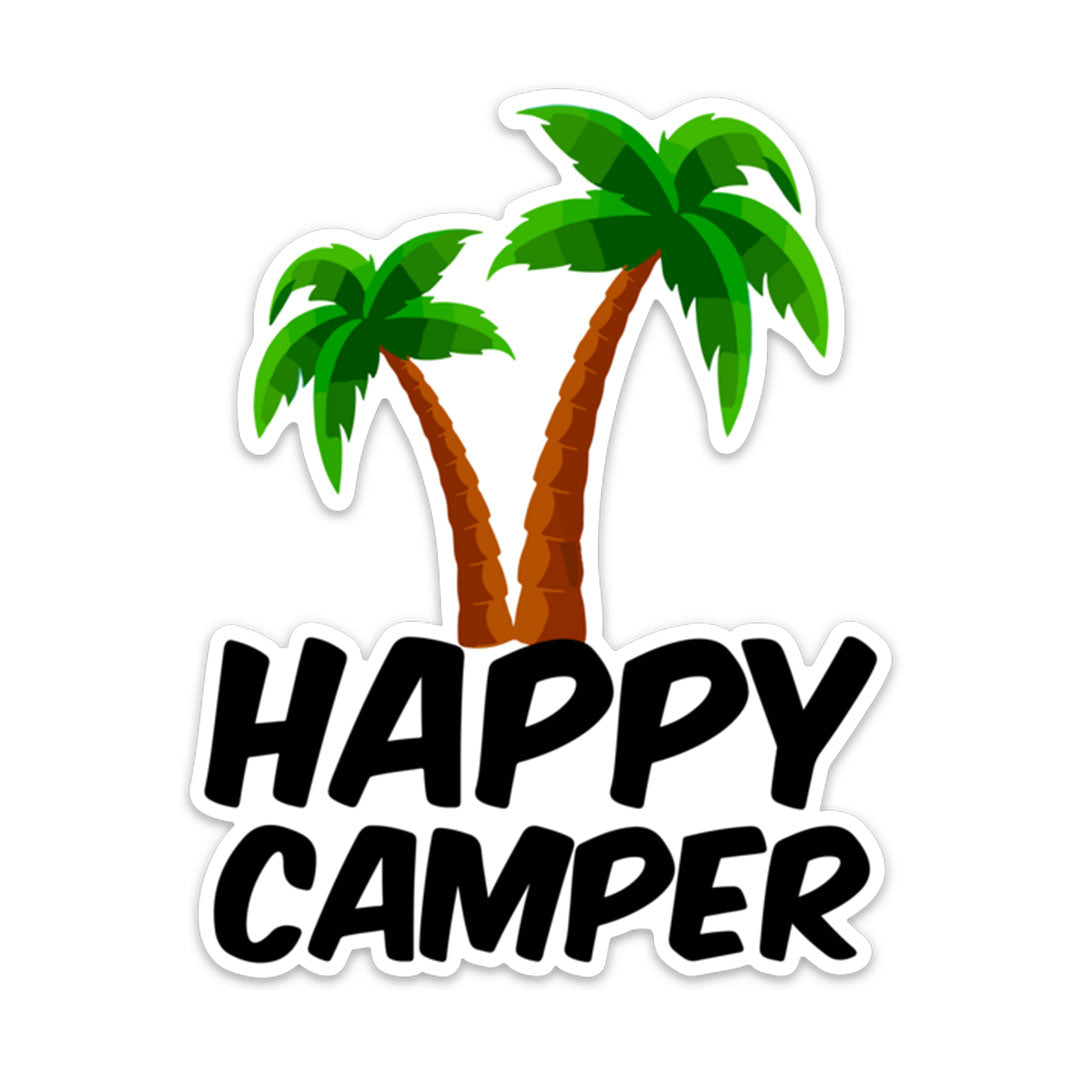 Happy camper Vinyl Camping Sticker, Adventure Sticker