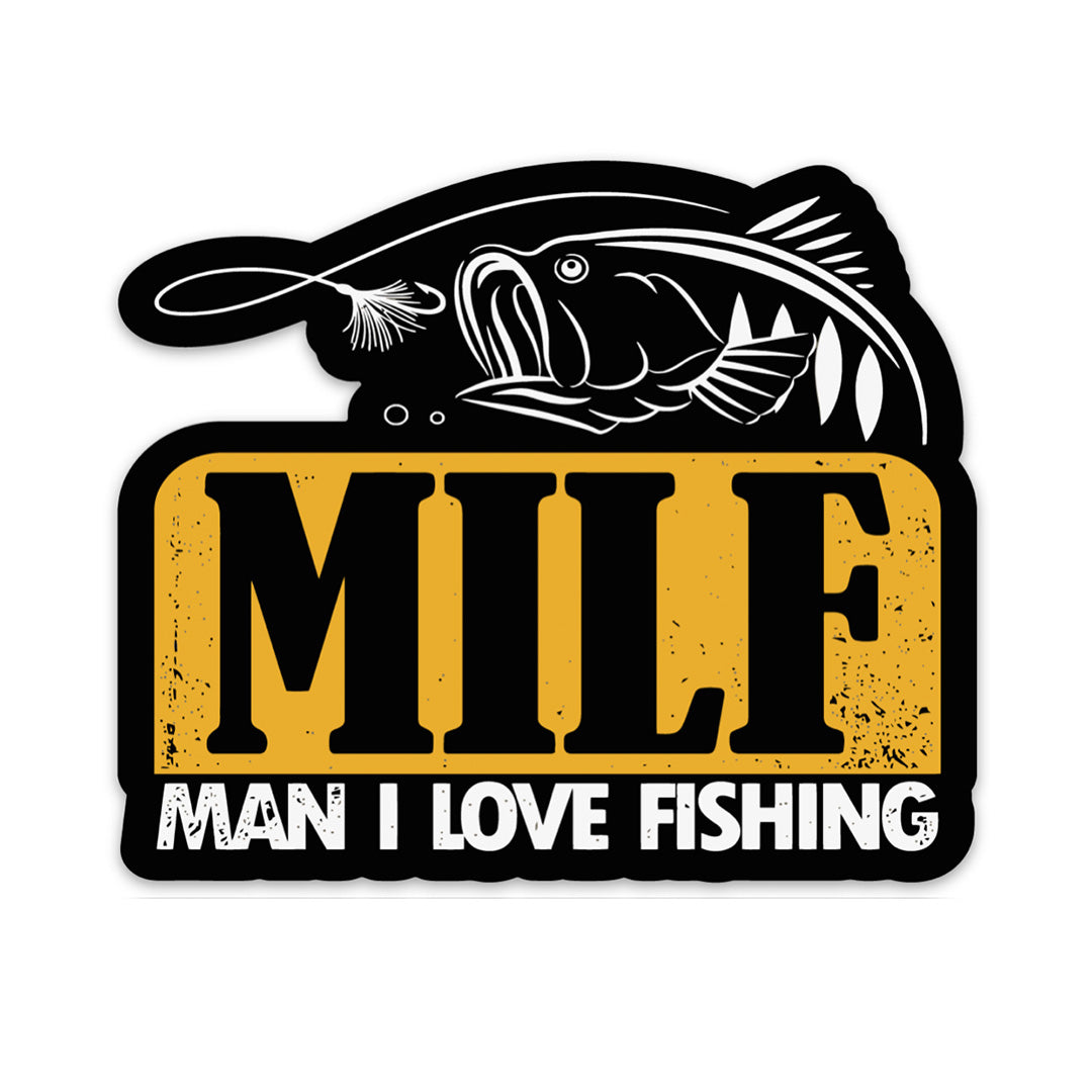 Funny Fishing Bumper Sticker - 'MilfFishing Club' - Boat & Vehicle Decal - 2 Year Warranty