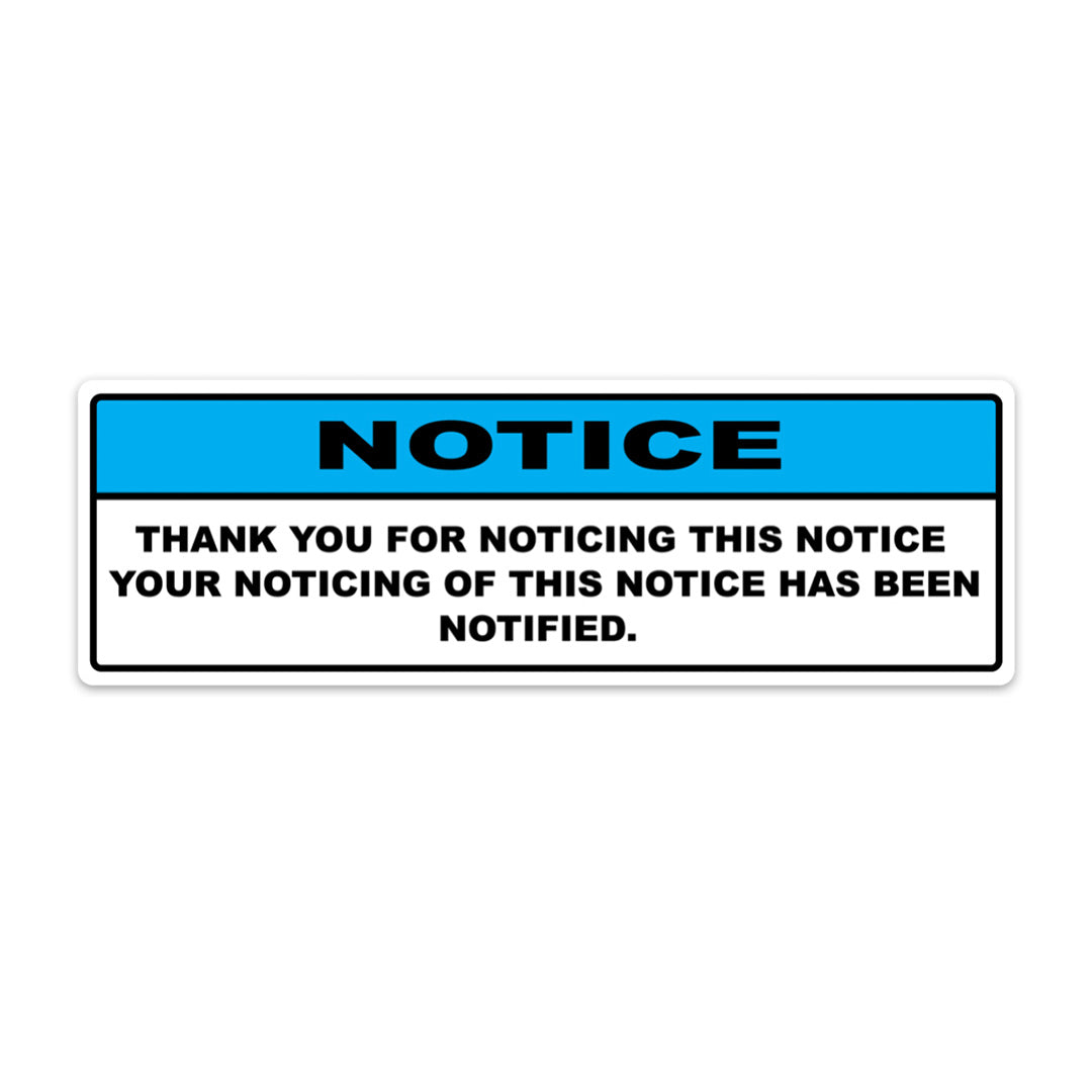 NOTICE STICKER