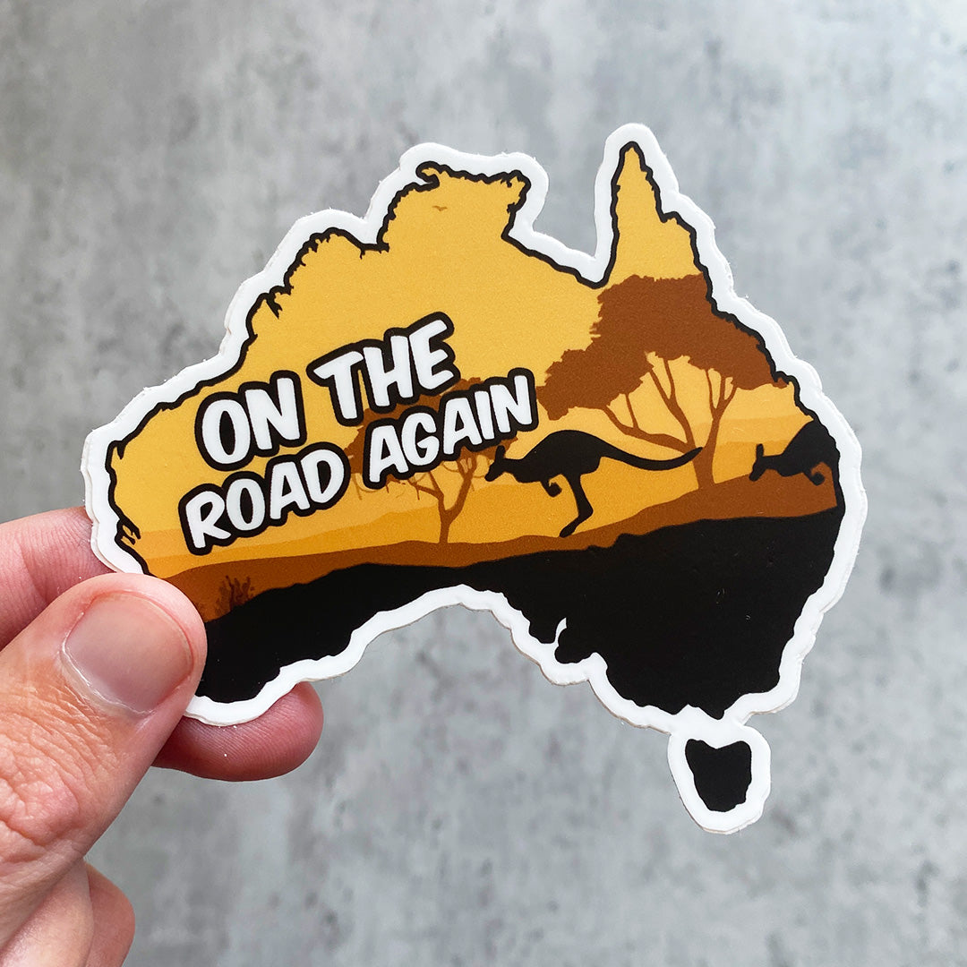 ON THE ROAD AGAIN STICKER