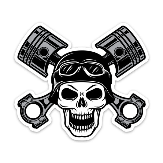 PISTONS SKULL STICKER
