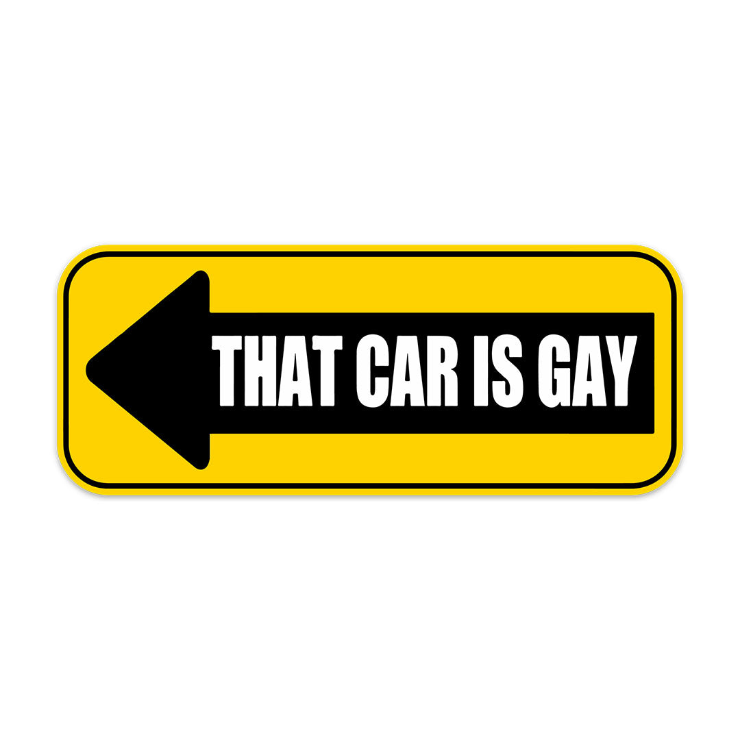 THAT CAR IS GAY STICKER