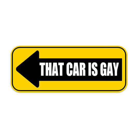 THAT CAR IS GAY STICKER