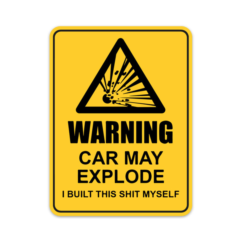 May Explode Mercymaker WARNING CAR MAY EXPLODE STICKER – stickermize
