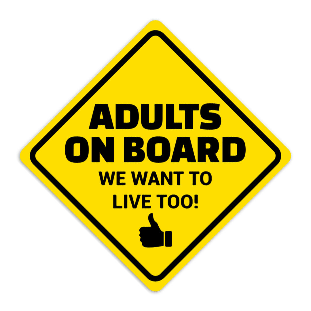ADULTS ON BOARD STICKER