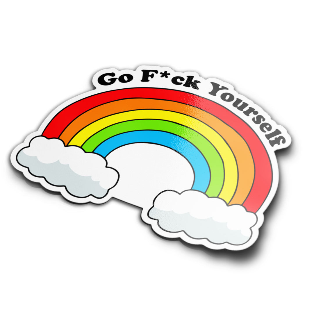 GO F YOURSELF RAINBOW STICKER