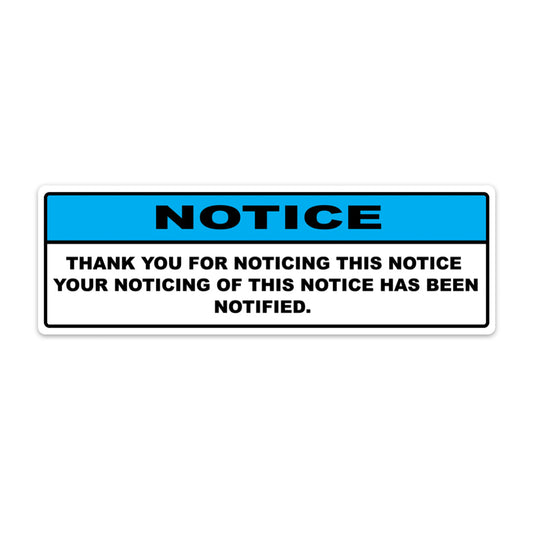 NOTICE STICKER