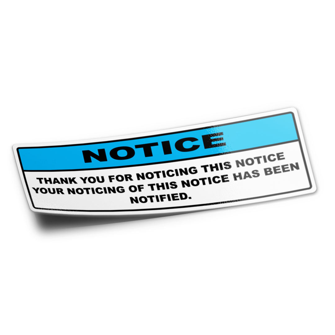 NOTICE STICKER – stickermize