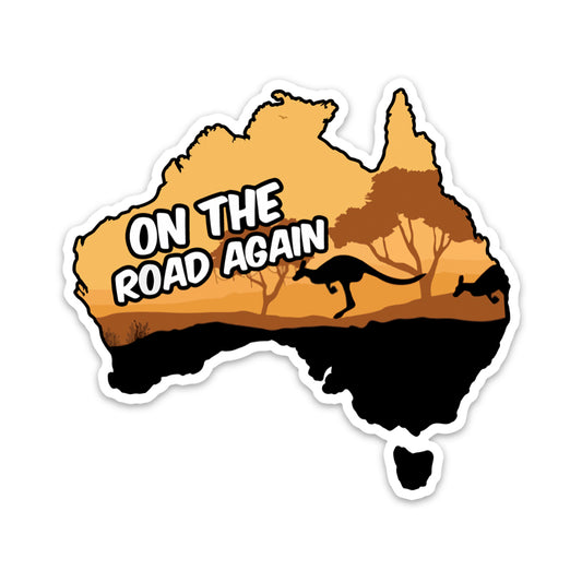 ON THE ROAD AGAIN STICKER