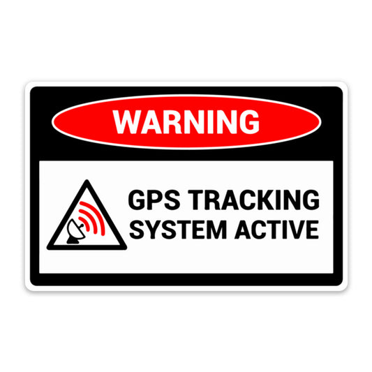 WARNING GPS TRACKING STICKER
