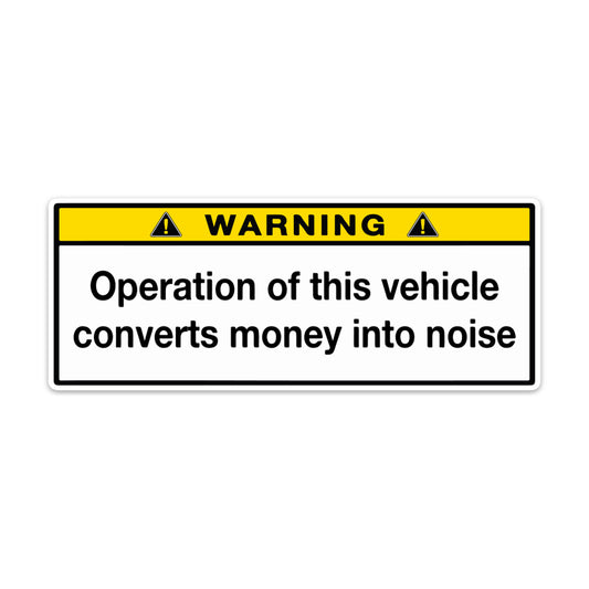 WARNING OPERATION OF THIS VEHICLE STICKER